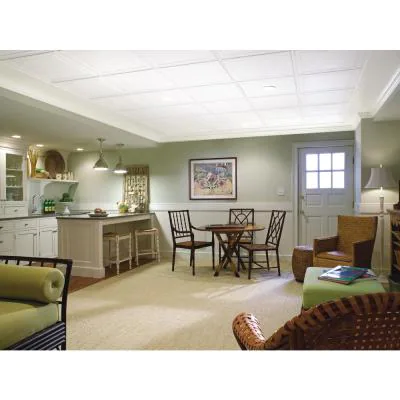 Install A Suspended Or Drop Ceiling, How To Raise A Basement Drop Ceiling